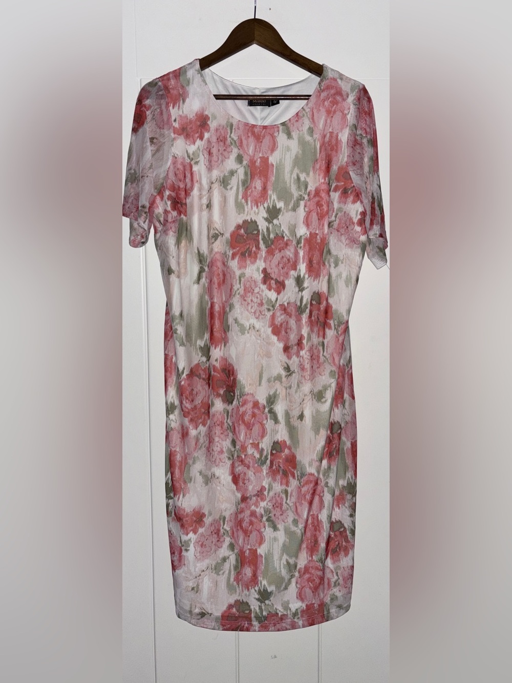 Maree Pour Toi Chiffon Floral Botanical Dress Women 2X Garden Tea Party Brunch